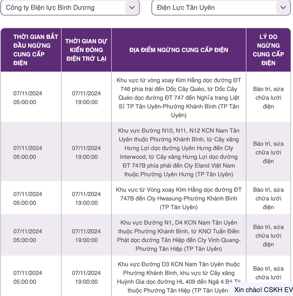 Lịch cúp điện Tân Uyên có thay đổi không？ Cập nhật mới nhất!