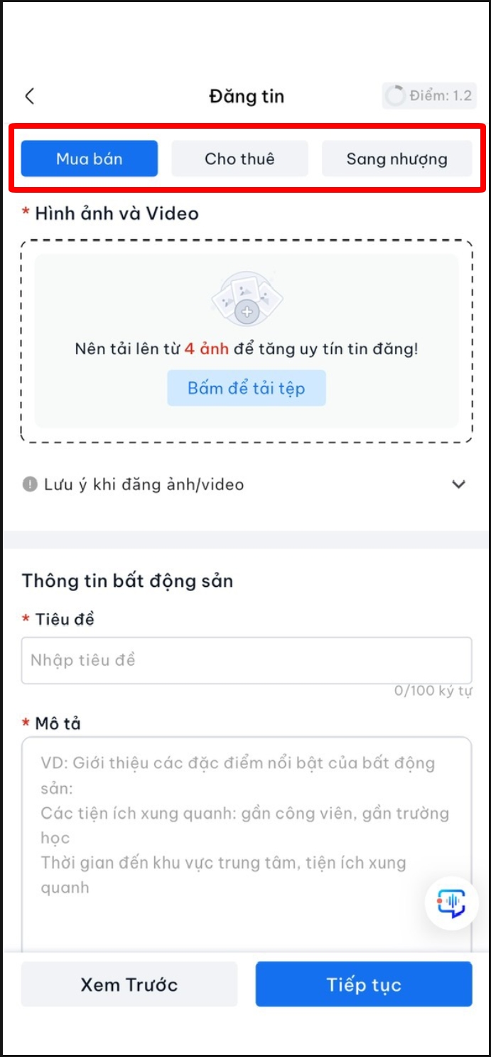 Hướng dẫn đăng tin sang nhượng miễn phí chi tiết nhất？ Chỉ 1 phút là xong!